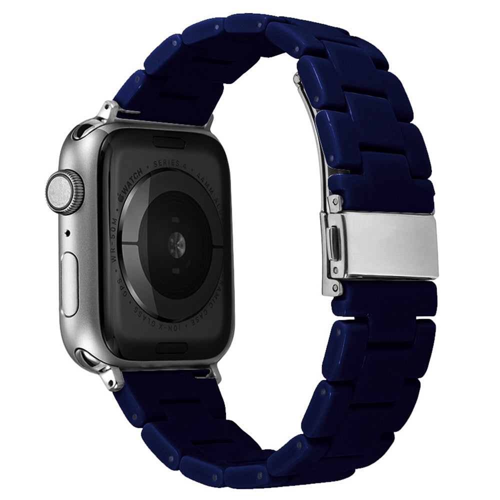 For Apple Watch Series 9 8 7 41mm 6 5 4 SE (2023) SE(2022) SE 40mm 3 2 1 38mm Resin Watchband Sport Watch Replacement Strap with Folding Buckle