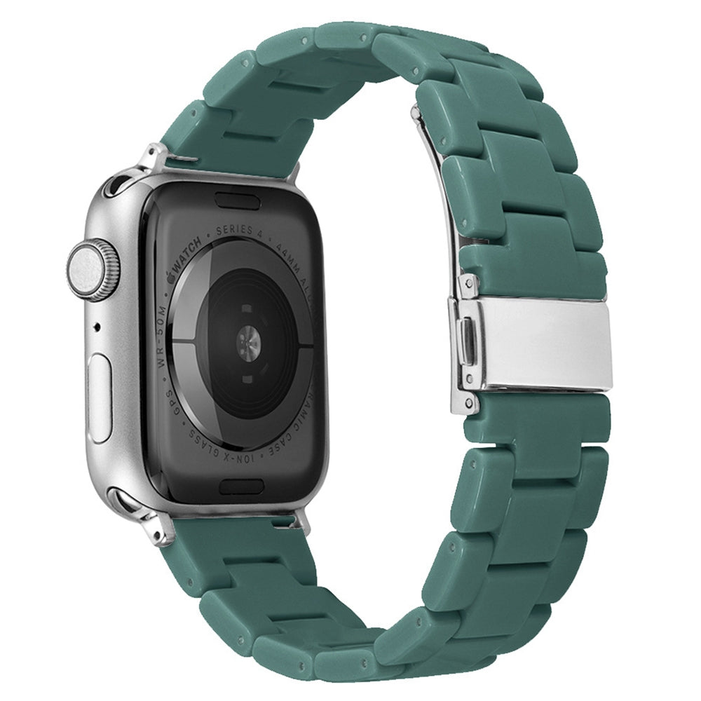 For Apple Watch Series 9 8 7 41mm 6 5 4 SE (2023) SE(2022) SE 40mm 3 2 1 38mm Resin Watchband Sport Watch Replacement Strap with Folding Buckle