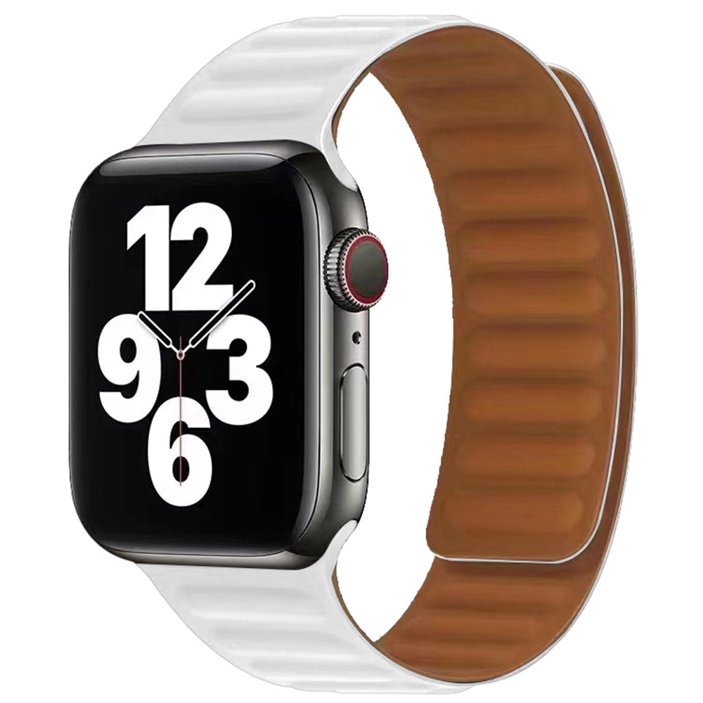 For Apple Watch Series 9 8 7 41mm 6 5 4 SE (2023) SE(2022) SE 40mm 3 2 1 38mm Dual Color Silicone Watch Strap Magnetic Adjustable Wrist Band