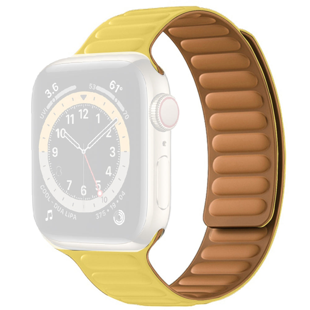 For Apple Watch Series 9 8 7 41mm 6 5 4 SE (2023) SE(2022) SE 40mm 3 2 1 38mm Dual Color Silicone Watch Strap Magnetic Adjustable Wrist Band