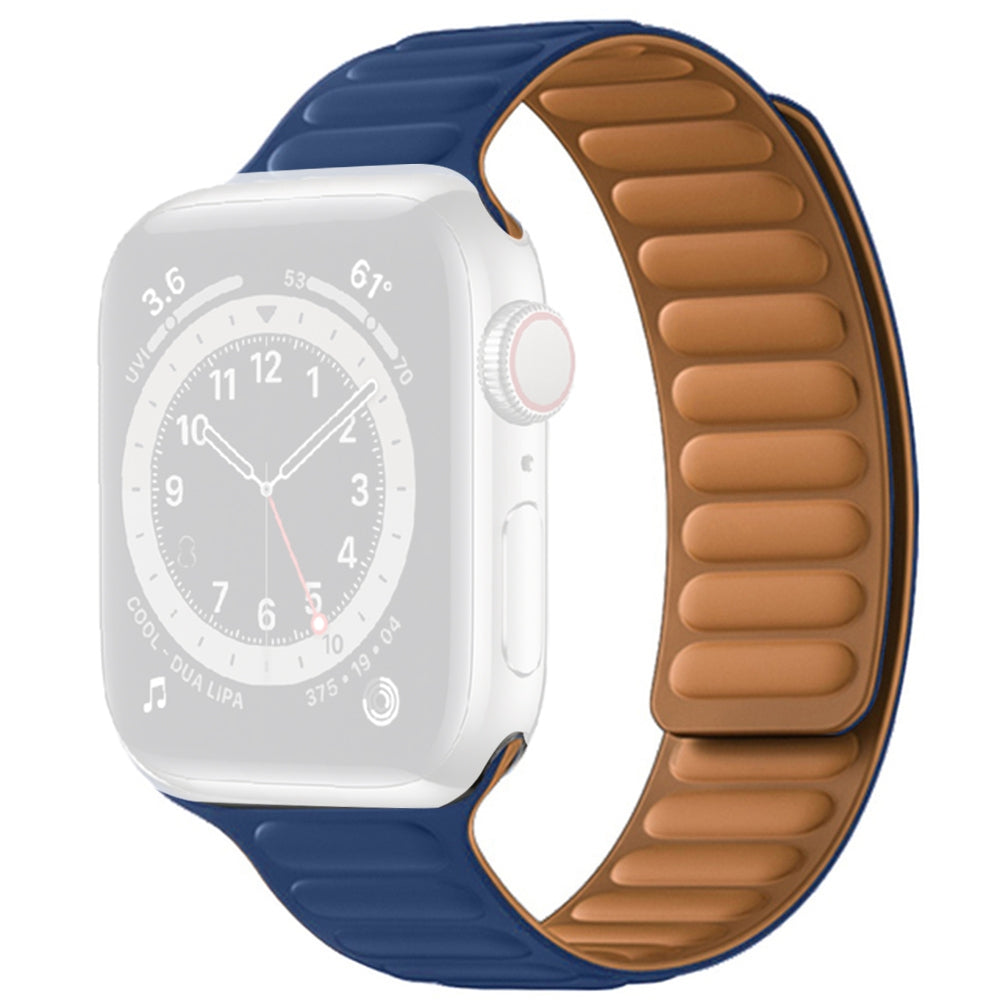 For Apple Watch Series 9 8 7 41mm 6 5 4 SE (2023) SE(2022) SE 40mm 3 2 1 38mm Dual Color Silicone Watch Strap Magnetic Adjustable Wrist Band