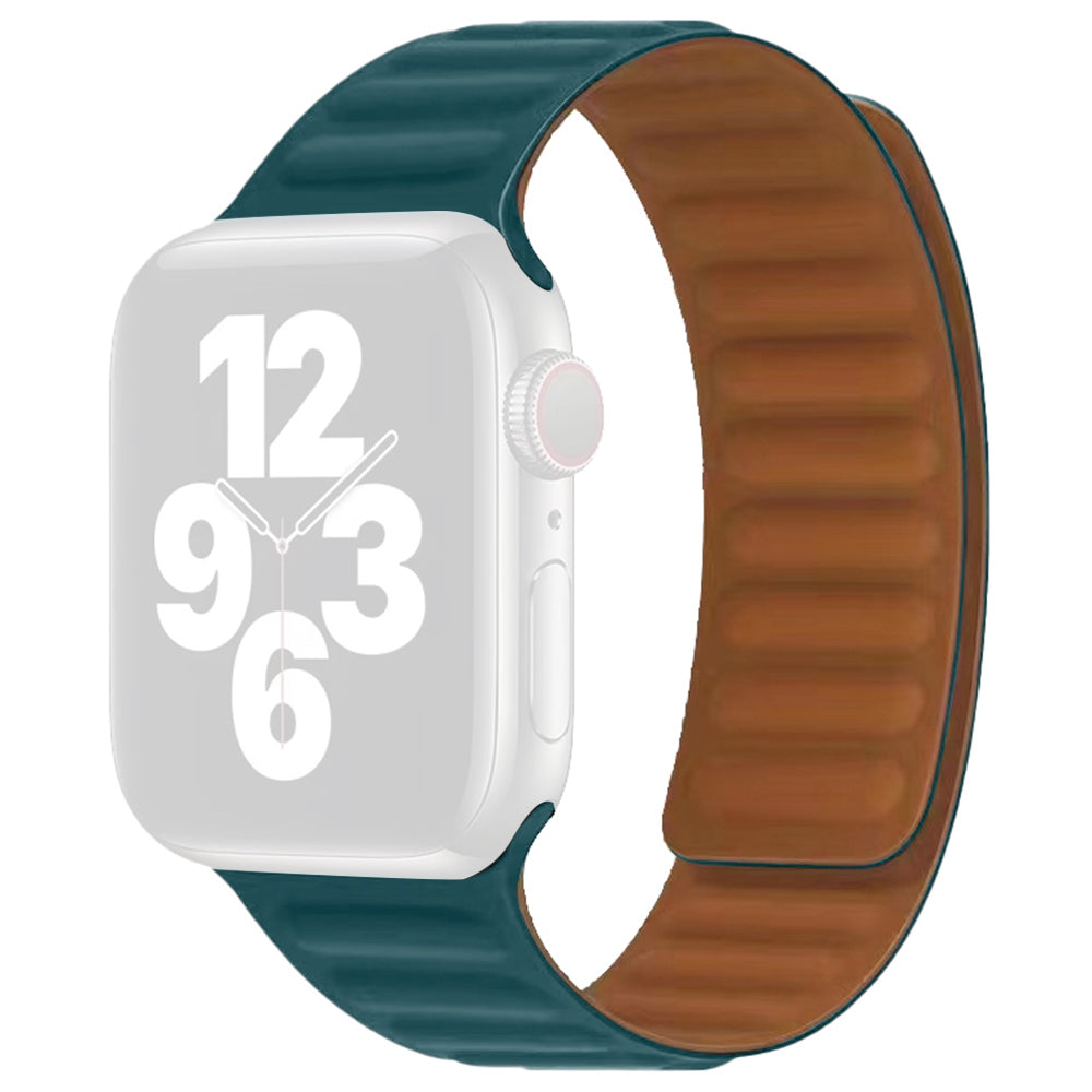 For Apple Watch Series 9 8 7 41mm 6 5 4 SE (2023) SE(2022) SE 40mm 3 2 1 38mm Dual Color Silicone Watch Strap Magnetic Adjustable Wrist Band