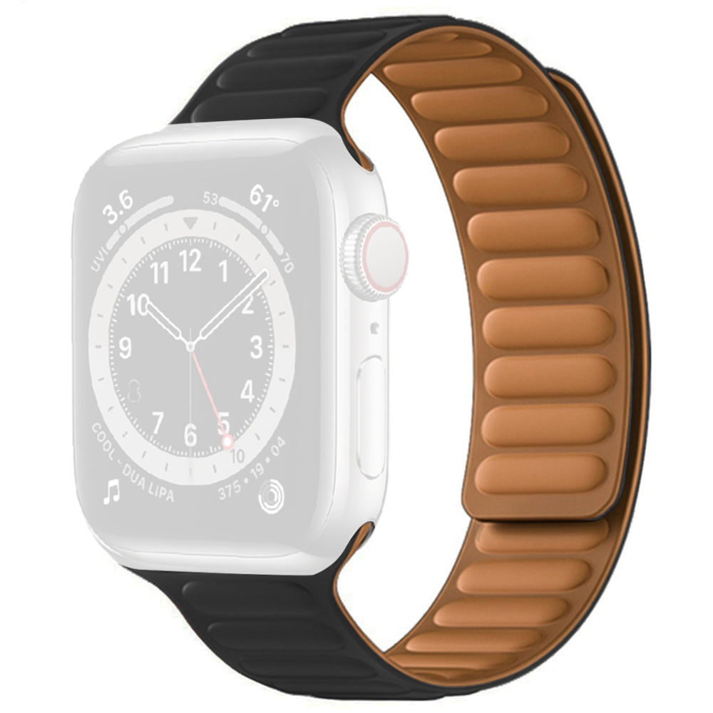 For Apple Watch Series 9 8 7 41mm 6 5 4 SE (2023) SE(2022) SE 40mm 3 2 1 38mm Dual Color Silicone Watch Strap Magnetic Adjustable Wrist Band