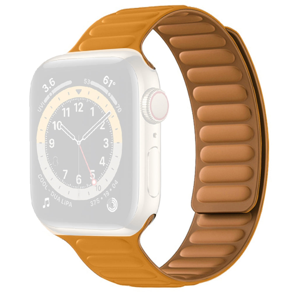 For Apple Watch Series 9 8 7 41mm 6 5 4 SE (2023) SE(2022) SE 40mm 3 2 1 38mm Dual Color Silicone Watch Strap Magnetic Adjustable Wrist Band