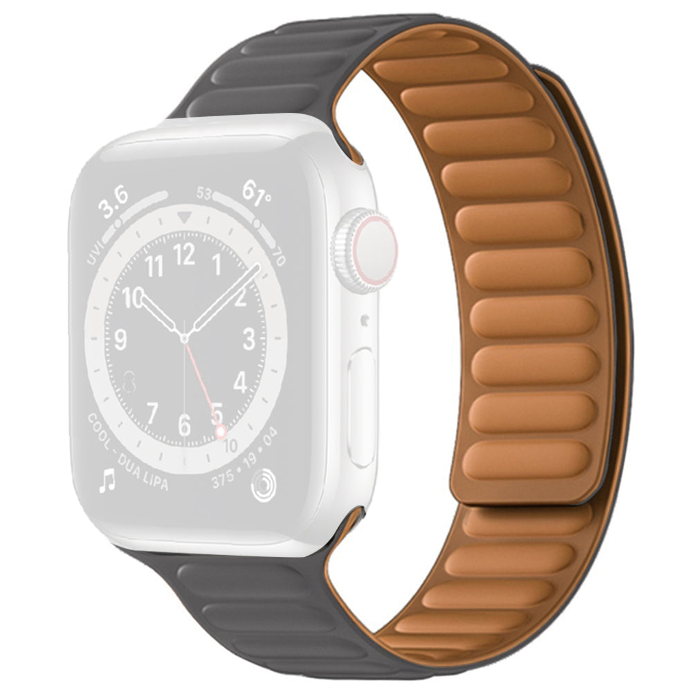For Apple Watch Series 9 8 7 41mm 6 5 4 SE (2023) SE(2022) SE 40mm 3 2 1 38mm Dual Color Silicone Watch Strap Magnetic Adjustable Wrist Band