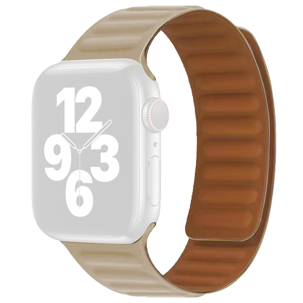 For Apple Watch Series 9 8 7 41mm 6 5 4 SE (2023) SE(2022) SE 40mm 3 2 1 38mm Dual Color Silicone Watch Strap Magnetic Adjustable Wrist Band
