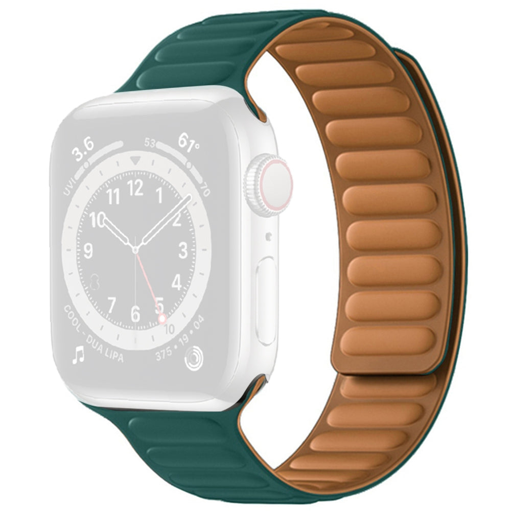 For Apple Watch Series 9 8 7 41mm 6 5 4 SE (2023) SE(2022) SE 40mm 3 2 1 38mm Dual Color Silicone Watch Strap Magnetic Adjustable Wrist Band