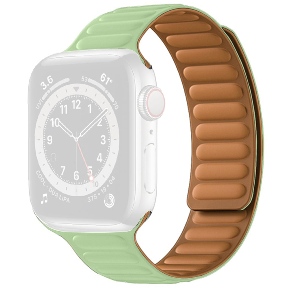 For Apple Watch Series 9 8 7 41mm 6 5 4 SE (2023) SE(2022) SE 40mm 3 2 1 38mm Dual Color Silicone Watch Strap Magnetic Adjustable Wrist Band