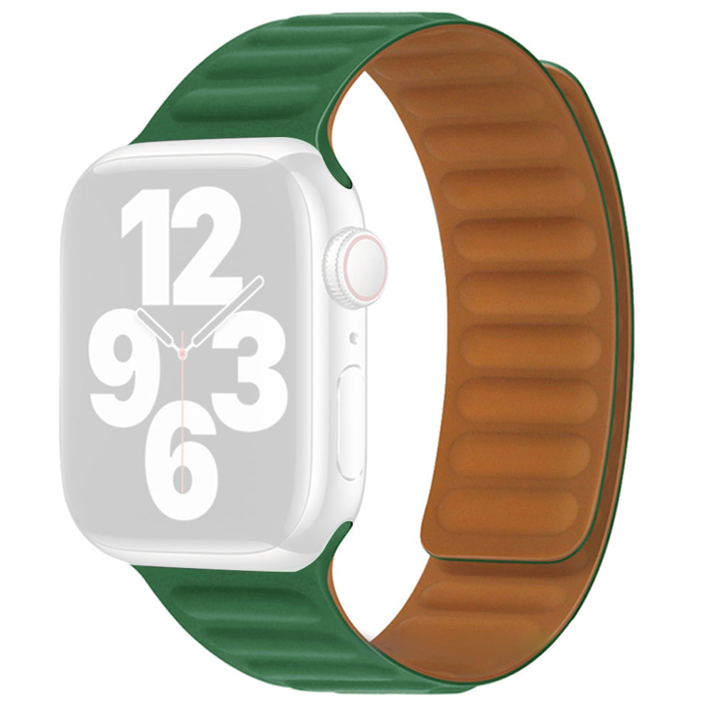 For Apple Watch Series 9 8 7 41mm 6 5 4 SE (2023) SE(2022) SE 40mm 3 2 1 38mm Dual Color Silicone Watch Strap Magnetic Adjustable Wrist Band