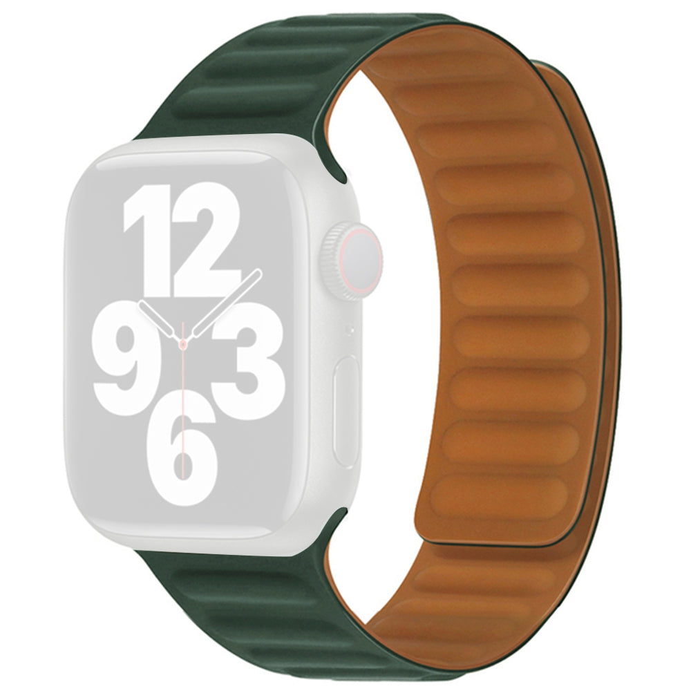 For Apple Watch Series 9 8 7 41mm 6 5 4 SE (2023) SE(2022) SE 40mm 3 2 1 38mm Dual Color Silicone Watch Strap Magnetic Adjustable Wrist Band