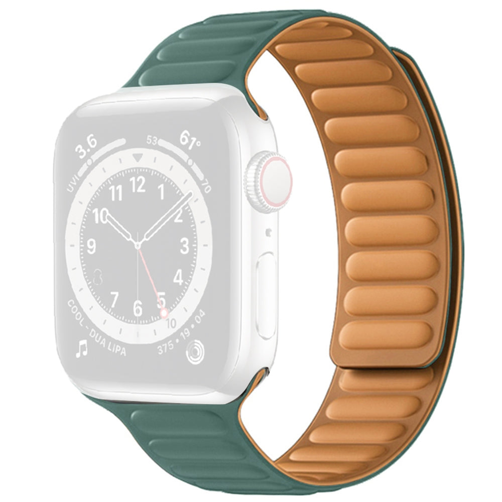 For Apple Watch Series 9 8 7 41mm 6 5 4 SE (2023) SE(2022) SE 40mm 3 2 1 38mm Dual Color Silicone Watch Strap Magnetic Adjustable Wrist Band