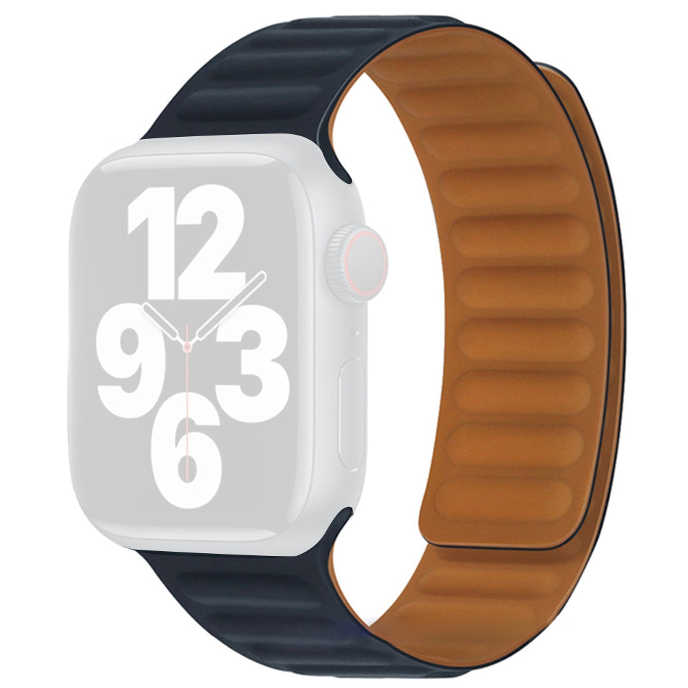 For Apple Watch Series 9 8 7 41mm 6 5 4 SE (2023) SE(2022) SE 40mm 3 2 1 38mm Dual Color Silicone Watch Strap Magnetic Adjustable Wrist Band