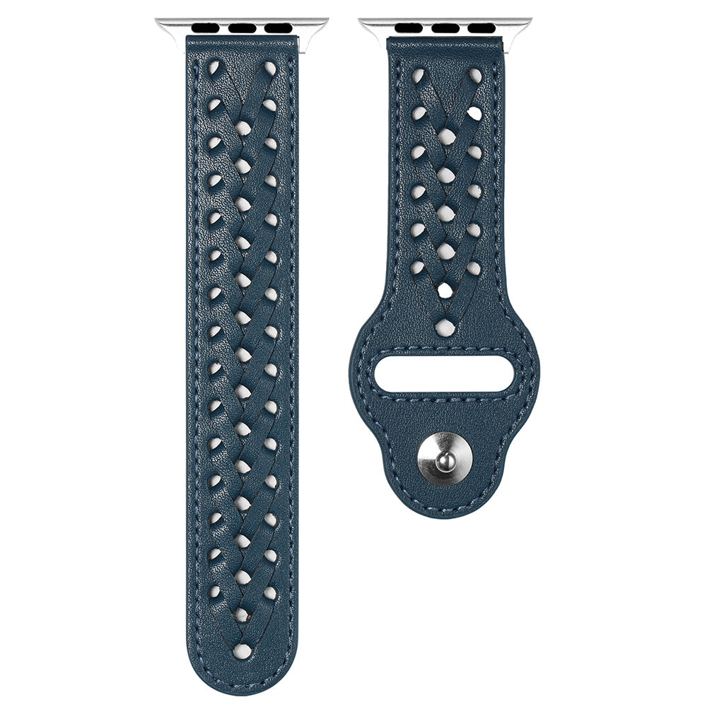 For Apple Watch Series 9 8 7 41mm 6 5 4 SE (2023) SE(2022) SE 40mm 3 2 1 38mm Stylish Woven Smart Watch Band Microfiber Leather Wrist Strap
