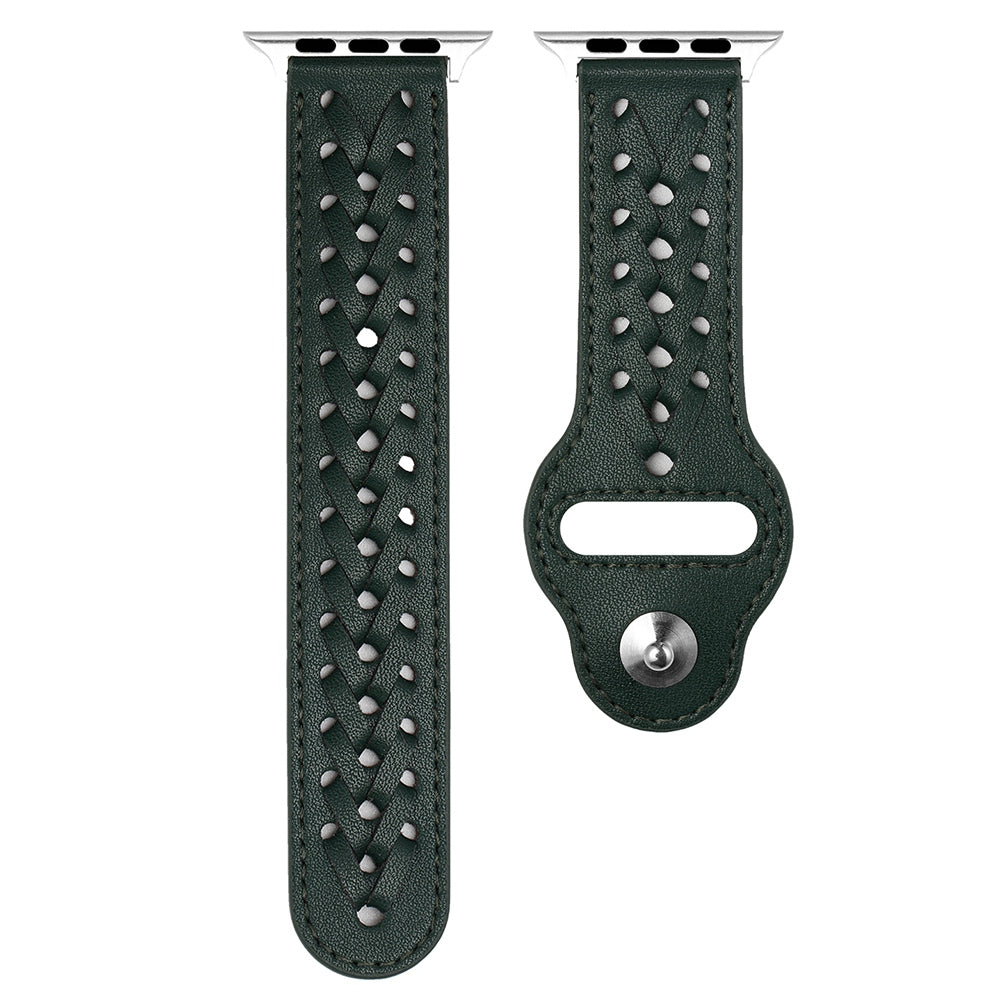 For Apple Watch Series 9 8 7 41mm 6 5 4 SE (2023) SE(2022) SE 40mm 3 2 1 38mm Stylish Woven Smart Watch Band Microfiber Leather Wrist Strap