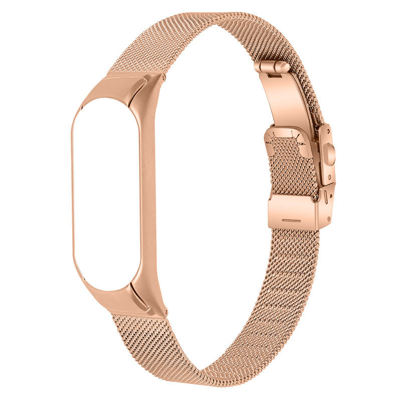 For Xiaomi Mi Band 7 Milanese Stainless Steel Mesh Wrist Strap Replacement Stylish Smartwatch Band with Buckle