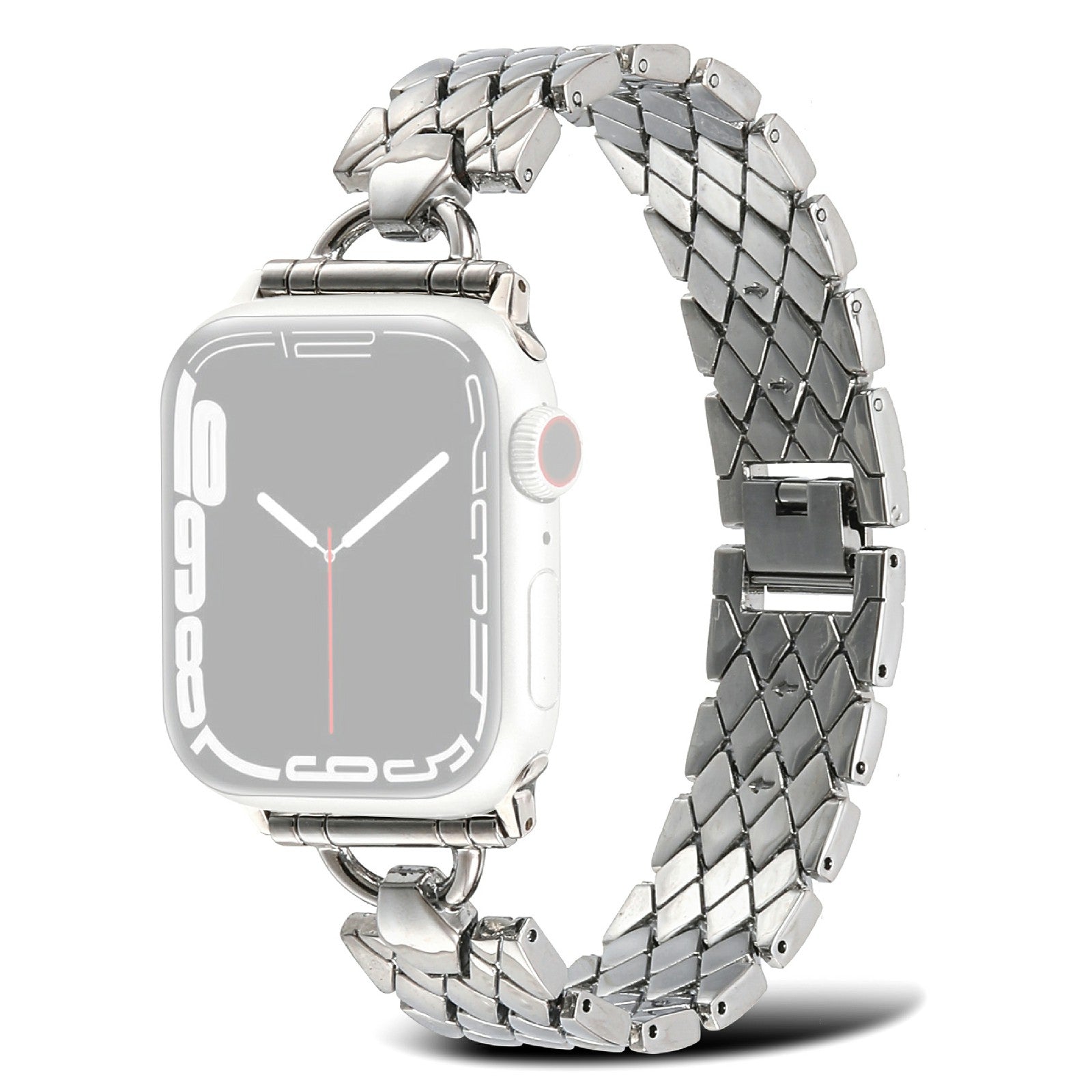 For Apple Watch Series 9 8 7 41mm 6 5 4 SE (2023) SE (2022) SE 40mm 3 2 1 38mm Rhombus Bracelet Smart Watch Band Zinc Alloy Wrist Strap Replacement