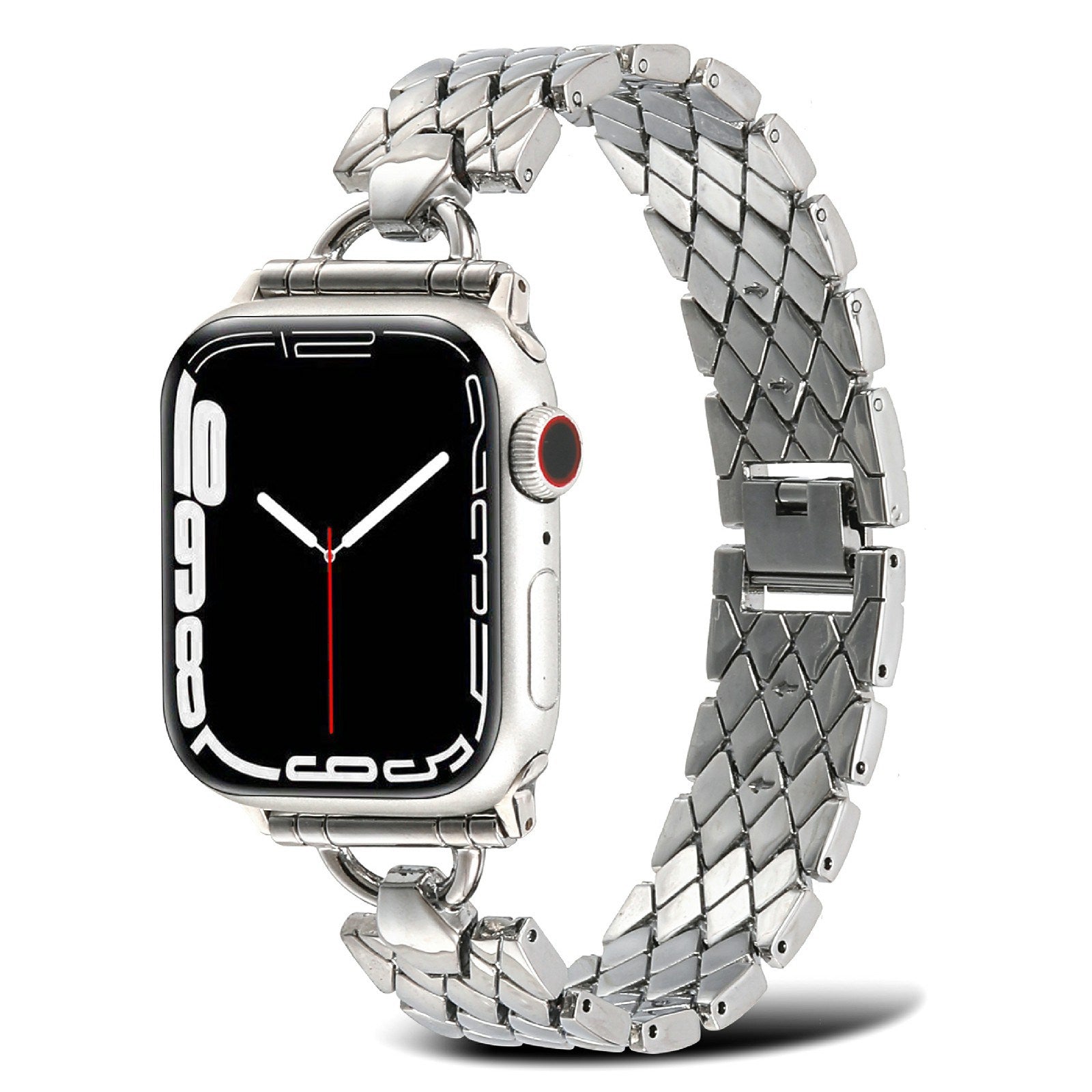 For Apple Watch Series 9 8 7 41mm 6 5 4 SE (2023) SE (2022) SE 40mm 3 2 1 38mm Rhombus Bracelet Smart Watch Band Zinc Alloy Wrist Strap Replacement