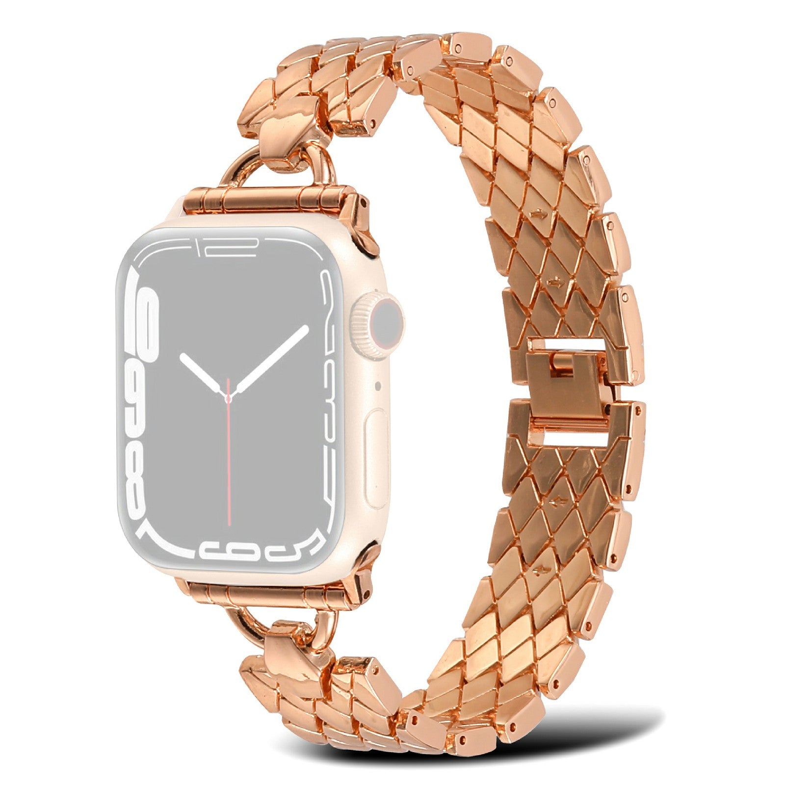 For Apple Watch Series 9 8 7 41mm 6 5 4 SE (2023) SE (2022) SE 40mm 3 2 1 38mm Rhombus Bracelet Smart Watch Band Zinc Alloy Wrist Strap Replacement