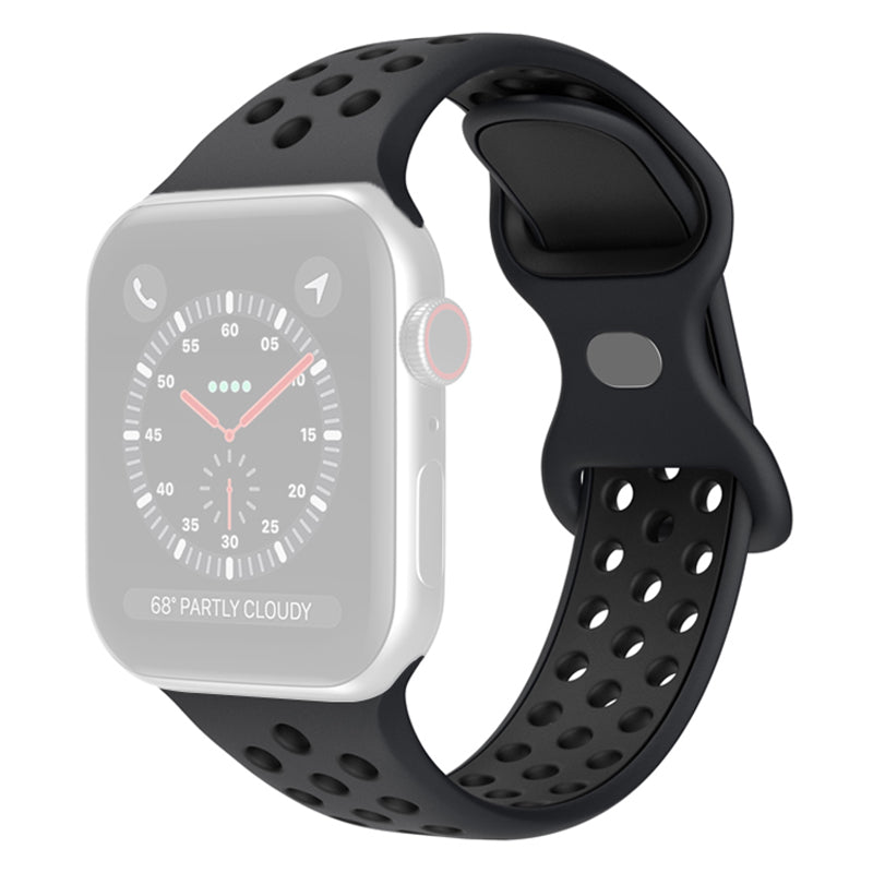 For Apple Watch Ultra 2 49mm Series 9 45mm SE (2023) 44mm Ultra 49mm Series 8 7 45mm Series 6 5 4 SE 44mm SE (2022) 44mm Series 3 2 1 42mm Dual Color Watch Band Silicone Sport Strap Replacement Wristband Size: S M