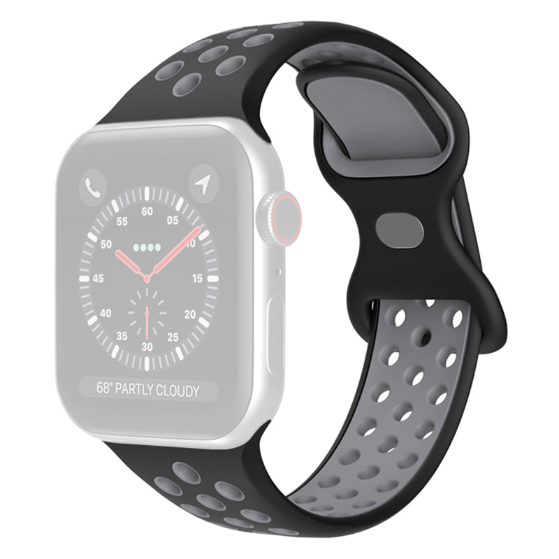 For Apple Watch Series 9 8 7 41mm 6 5 4 SE (2023) SE (2022) SE 40mm 3 2 1 38mm Silicone Watch Band Dual Color Adjustable Smartwatch Strap Size: S M