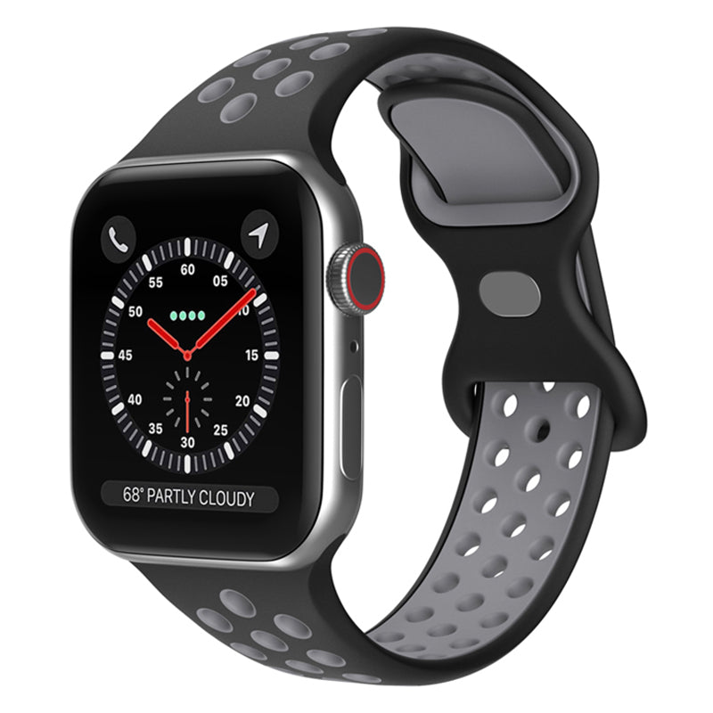 For Apple Watch Series 9 8 7 41mm 6 5 4 SE (2023) SE (2022) SE 40mm 3 2 1 38mm Silicone Watch Band Dual Color Adjustable Smartwatch Strap Size: S M