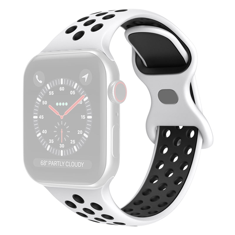 For Apple Watch Series 9 8 7 41mm 6 5 4 SE (2023) SE (2022) SE 40mm 3 2 1 38mm Silicone Watch Band Dual Color Adjustable Smartwatch Strap Size: S M