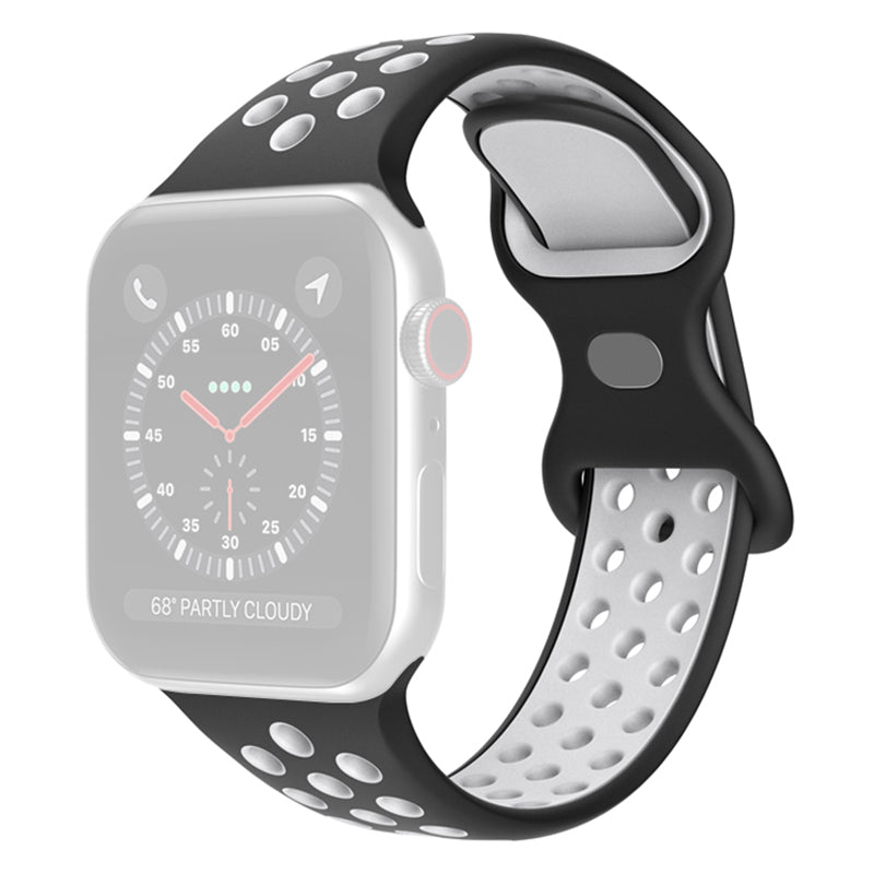 For Apple Watch Series 9 8 7 41mm 6 5 4 SE (2023) SE (2022) SE 40mm 3 2 1 38mm Silicone Watch Band Dual Color Adjustable Smartwatch Strap Size: S M