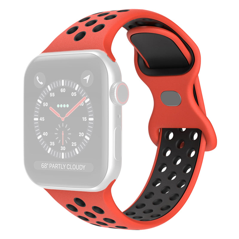 For Apple Watch Series 9 8 7 41mm 6 5 4 SE (2023) SE (2022) SE 40mm 3 2 1 38mm Silicone Watch Band Dual Color Adjustable Smartwatch Strap Size: S M