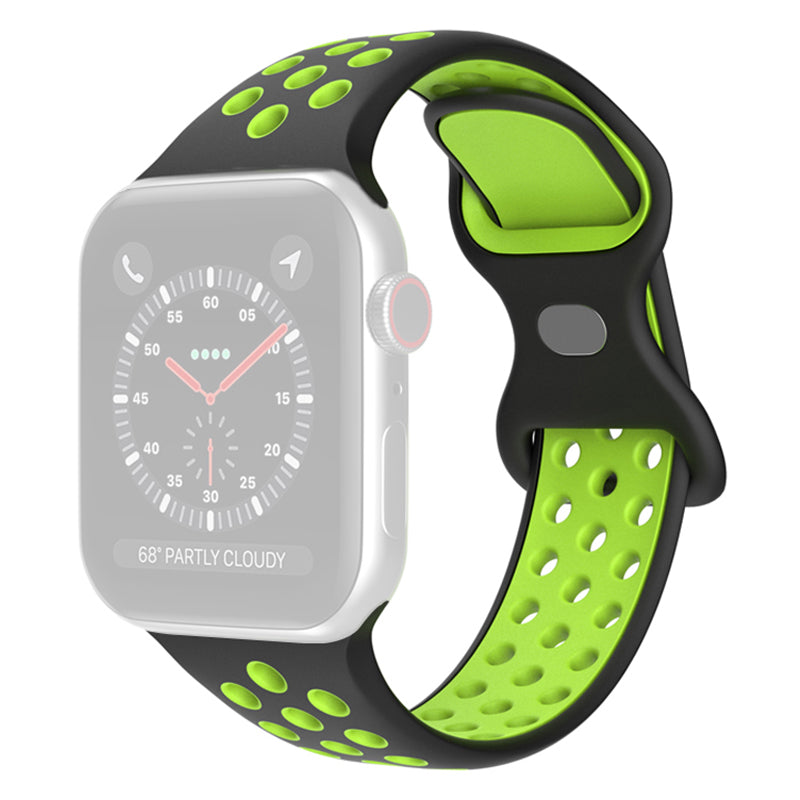 For Apple Watch Series 9 8 7 41mm 6 5 4 SE (2023) SE (2022) SE 40mm 3 2 1 38mm Silicone Watch Band Dual Color Adjustable Smartwatch Strap Size: S M