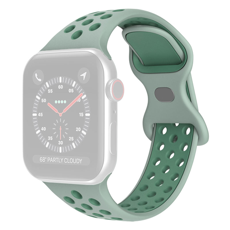 For Apple Watch Series 9 8 7 41mm 6 5 4 SE (2023) SE (2022) SE 40mm 3 2 1 38mm Silicone Watch Band Dual Color Adjustable Smartwatch Strap Size: S M
