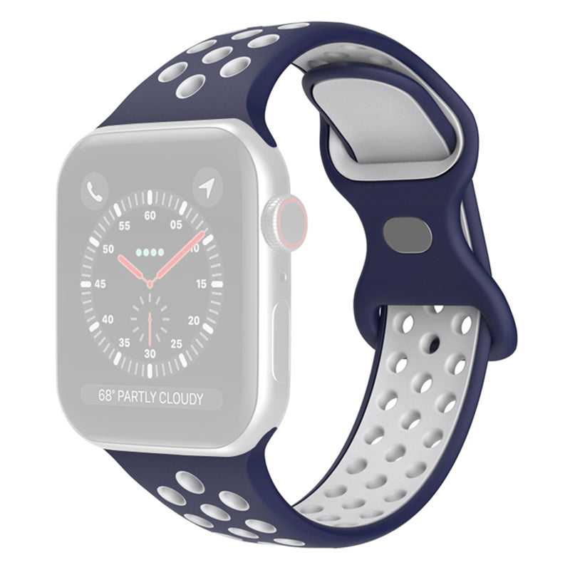 For Apple Watch Series 9 8 7 41mm 6 5 4 SE (2023) SE (2022) SE 40mm 3 2 1 38mm Silicone Watch Band Dual Color Adjustable Smartwatch Strap Size: S M
