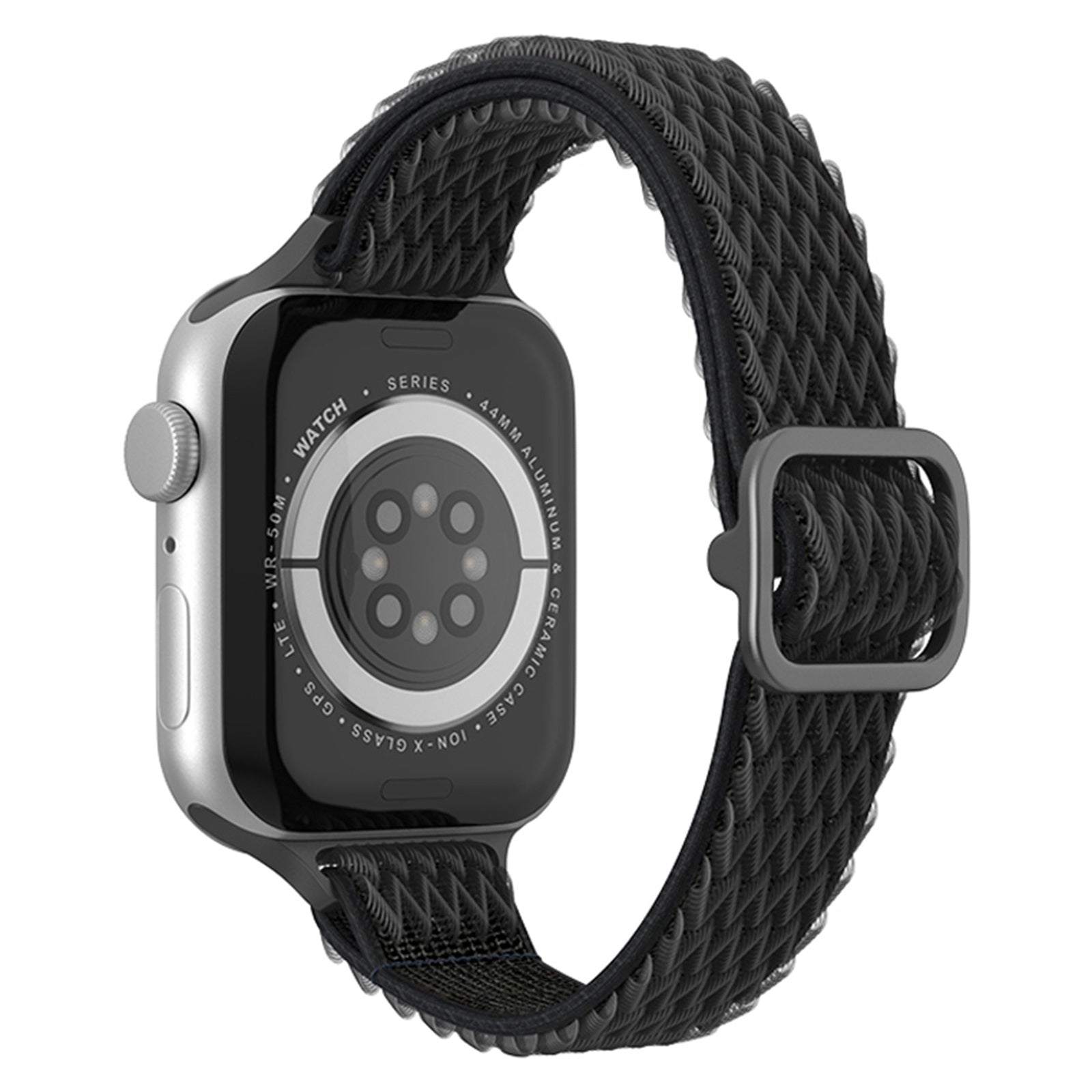 For Apple Watch Ultra 2 49mm Series 9 45mm SE (2023) 44mm Ultra 49mm Series 8 7 45mm Series 6 5 4 SE 44mm SE (2022) 44mm Series 3 2 1 42mm Nylon Braided Wave Watch Strap Adjustable Watchband Replacement