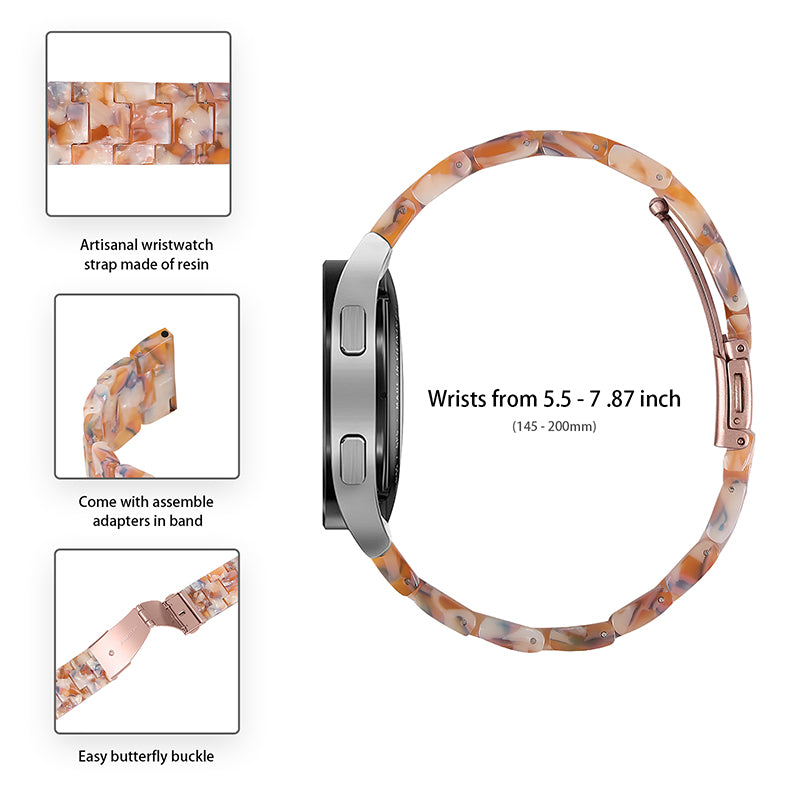 For Fossil Gen5 Carlyle Gen 5 Julianna Gen 5 Garrett Gen 5 Carlyle HR 22mm Resin Bracelet Wristband 3 Beads Strap Replacement