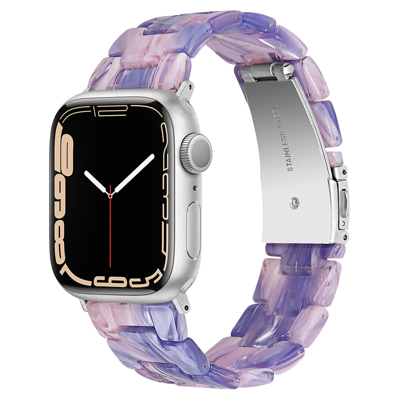 For Apple Watch Ultra 49mm Series 8 45mm Series 7 45mm Series 6 5 4 SE 44mm SE (2022) 44mm Series 3 2 1 42mm Resin Watch Band Strap Bracelet with Stainless Steel Buckle