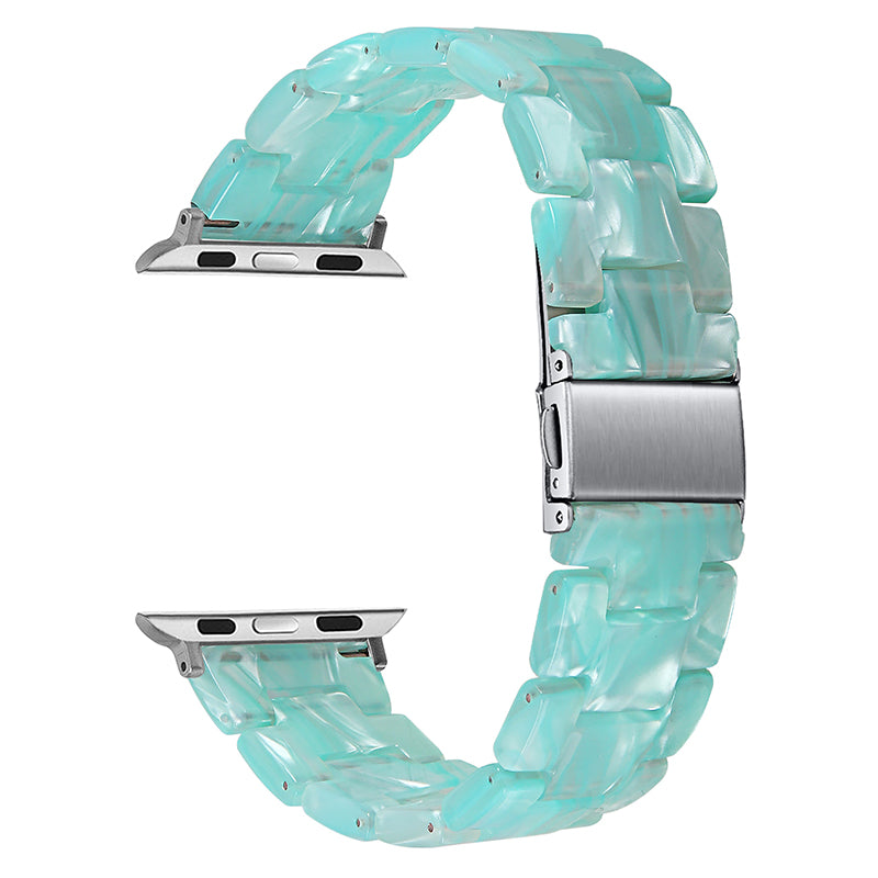For Apple Watch Series 8 41mm Series 7 41mm Series 6 5 4 SE SE(2022) 40mm Series 3 2 1 38mm Resin Band Stainless Steel Buckle Replacement Watch Strap