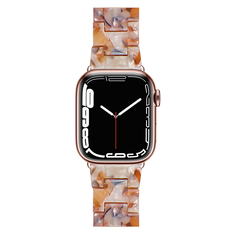 For Apple Watch Series 8 41mm Series 7 41mm Series 6 5 4 SE SE(2022) 40mm Series 3 2 1 38mm Resin Band Stainless Steel Buckle Replacement Watch Strap