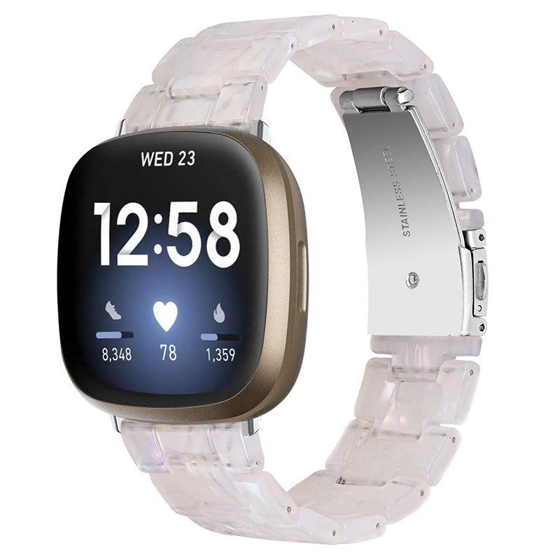 For Fitbit Versa 3 Sense Resin Watch Band Strap Adjustable Replacement Bracelet with Stainless Steel Buckle