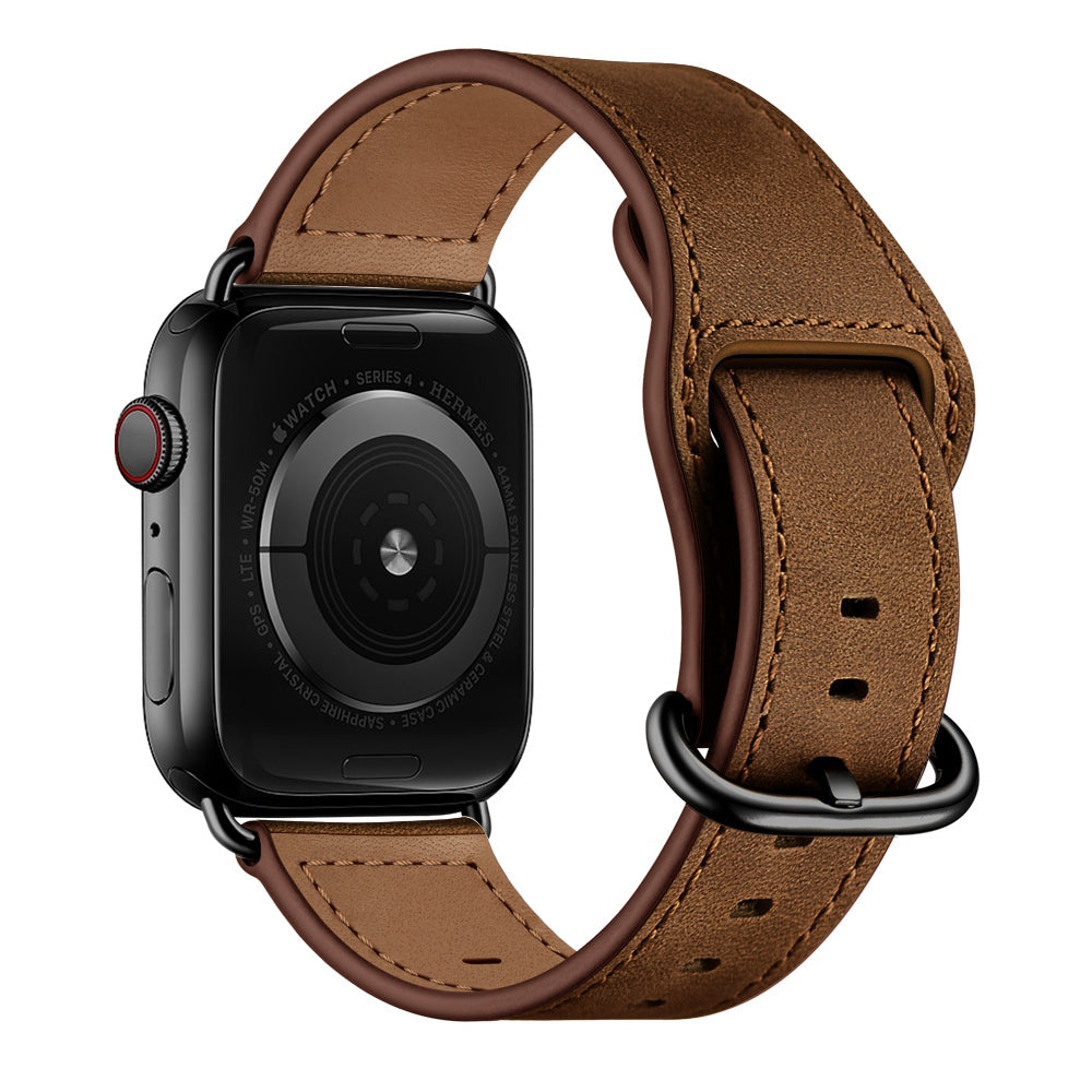For Apple Watch Series 9 8 7 41mm SE (2023) SE (2020) SE 4 5 6 40mm 3 2 1 38mm Genuine Leather Watch Strap Replacement Wrist Band