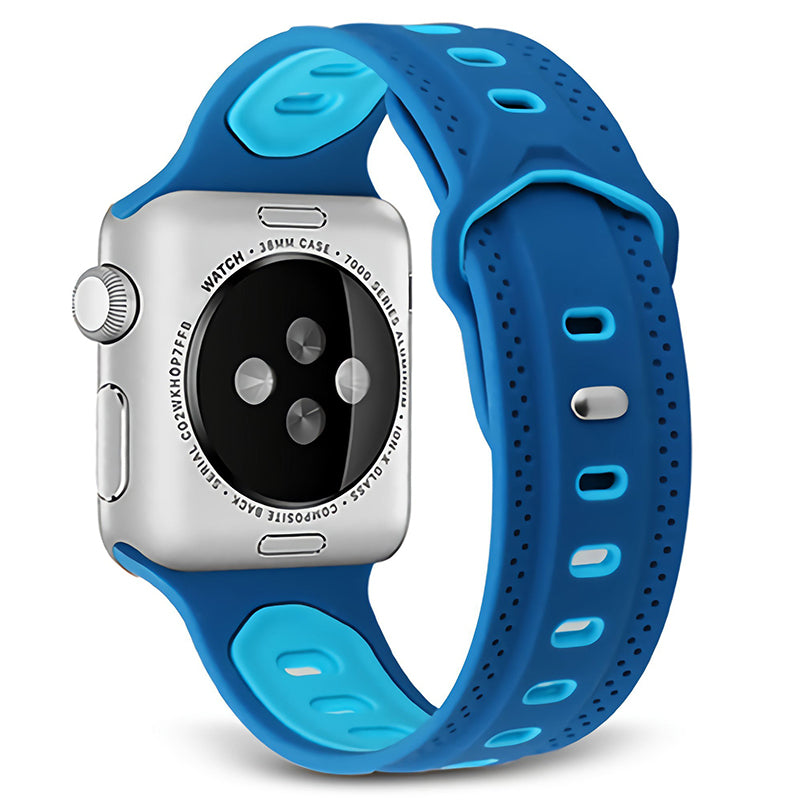 For Apple Watch Series 9 8 7 41mm SE (2023) SE (2020) SE 4 5 6 40mm 3 2 1 38mm Press Buckle Design Silicone Smartwatch Band Replacement Wrist Strap