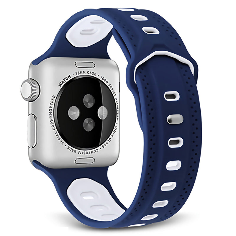 For Apple Watch Series 9 8 7 41mm SE (2023) SE (2020) SE 4 5 6 40mm 3 2 1 38mm Press Buckle Design Silicone Smartwatch Band Replacement Wrist Strap