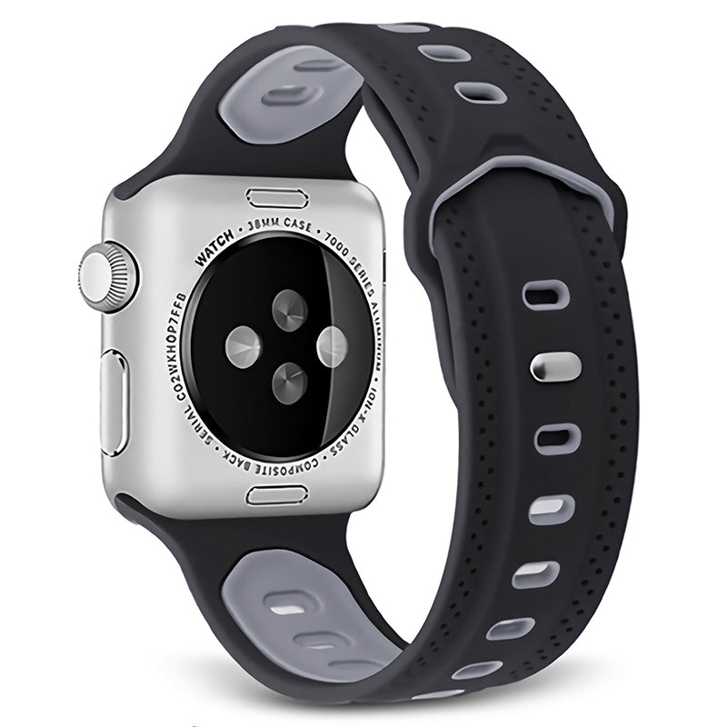For Apple Watch Series 9 8 7 41mm SE (2023) SE (2020) SE 4 5 6 40mm 3 2 1 38mm Press Buckle Design Silicone Smartwatch Band Replacement Wrist Strap
