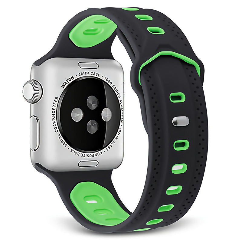 For Apple Watch Ultra 2 49mm Series 9 45mm SE (2023) 44mm Ultra 49mm 8 7 45mm 6 5 4 SE (2022) SE 44mm 3 2 1 42mm Color Splicing Design Square Hole Rhombus Watch Replacement Silicone Strap