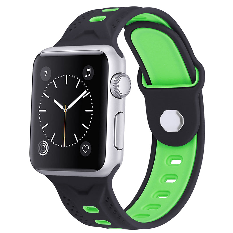 For Apple Watch Ultra 2 49mm Series 9 45mm SE (2023) 44mm Ultra 49mm 8 7 45mm 6 5 4 SE (2022) SE 44mm 3 2 1 42mm Color Splicing Design Square Hole Rhombus Watch Replacement Silicone Strap