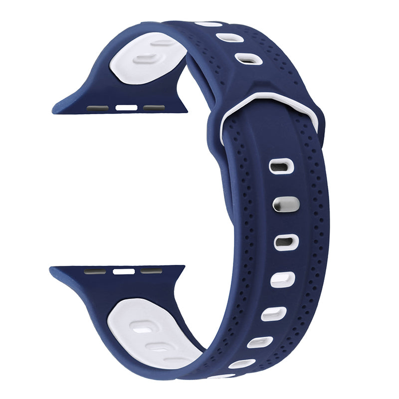 For Apple Watch Ultra 2 49mm Series 9 45mm SE (2023) 44mm Ultra 49mm 8 7 45mm 6 5 4 SE (2022) SE 44mm 3 2 1 42mm Color Splicing Design Square Hole Rhombus Watch Replacement Silicone Strap