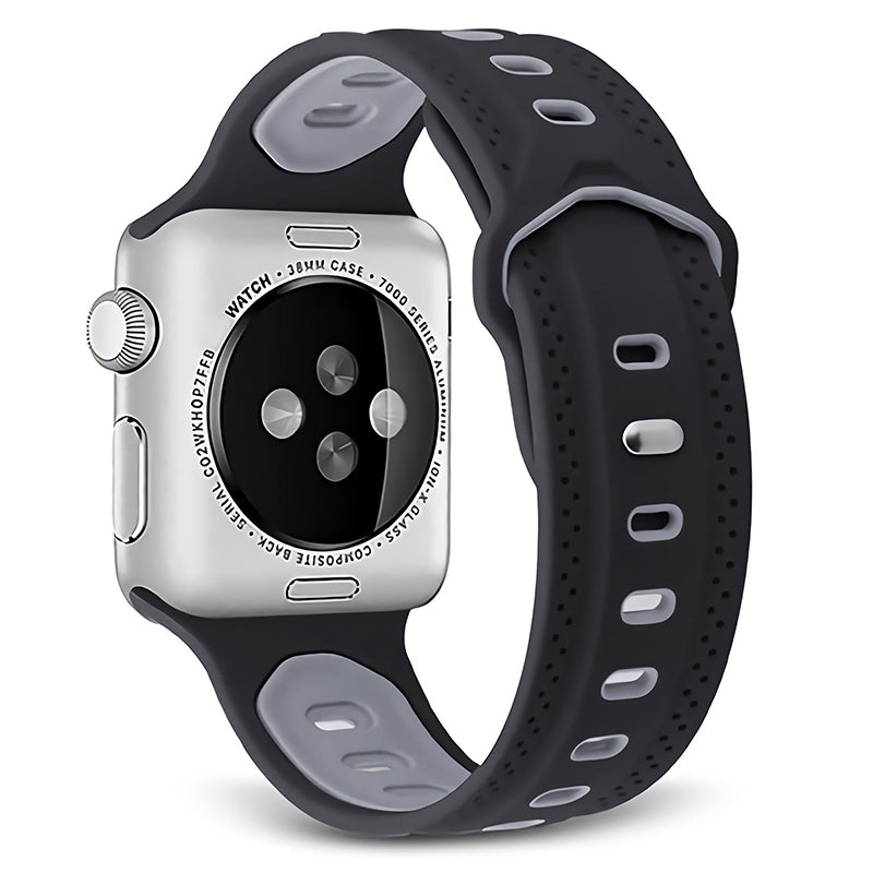 For Apple Watch Ultra 2 49mm Series 9 45mm SE (2023) 44mm Ultra 49mm 8 7 45mm 6 5 4 SE (2022) SE 44mm 3 2 1 42mm Color Splicing Design Square Hole Rhombus Watch Replacement Silicone Strap