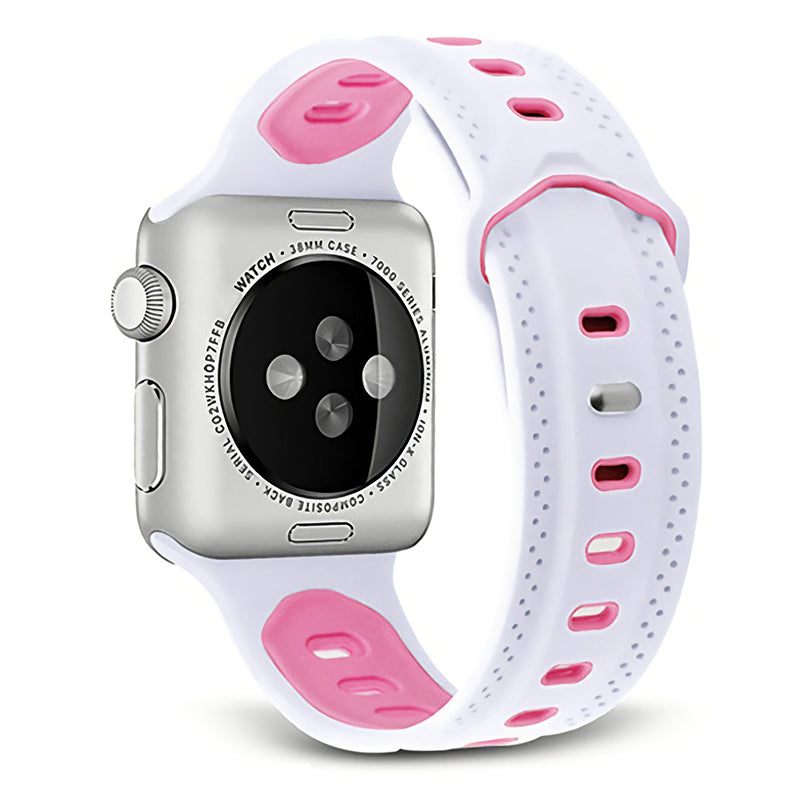 For Apple Watch Ultra 2 49mm Series 9 45mm SE (2023) 44mm Ultra 49mm 8 7 45mm 6 5 4 SE (2022) SE 44mm 3 2 1 42mm Color Splicing Design Square Hole Rhombus Watch Replacement Silicone Strap