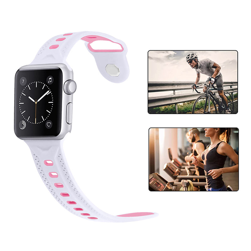 For Apple Watch Ultra 2 49mm Series 9 45mm SE (2023) 44mm Ultra 49mm 8 7 45mm 6 5 4 SE (2022) SE 44mm 3 2 1 42mm Color Splicing Design Square Hole Rhombus Watch Replacement Silicone Strap