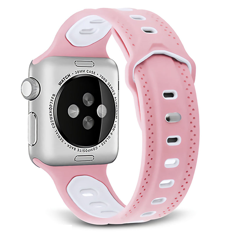 For Apple Watch Ultra 2 49mm Series 9 45mm SE (2023) 44mm Ultra 49mm 8 7 45mm 6 5 4 SE (2022) SE 44mm 3 2 1 42mm Color Splicing Design Square Hole Rhombus Watch Replacement Silicone Strap