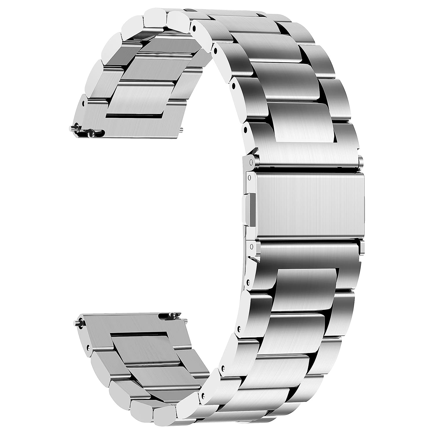 JLT For Samsung Watch4 Classic 42mm 46mm Garmin Venu 2 Plus 20mm Watch Band Three Beads Stainless Steel Replacement Strap
