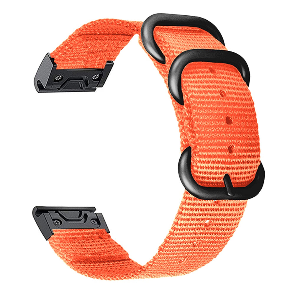 For Garmin Fenix 7S 6S Pro 5S Plus 20mm Nylon Watch Band Adjustable Wrist Strap with Stainless Steel Three Loops
